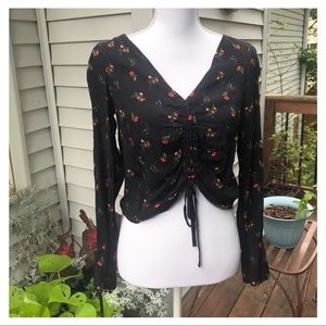 Urban Outfitters Floral 90s Satin Crop Top